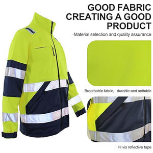 Veste de sécurité réfléchissante haute visibilité pour hommes Veste de travail thermique Poches zippées Vêtements de travail classiques durables - Product Image 5
