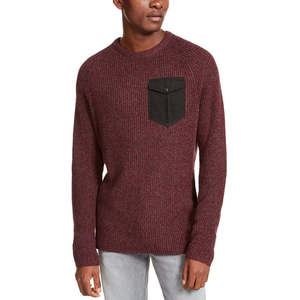 Maglione American Rag da Uomo con Collo Tondo e Tasca, Rosso, Taglia Piccola, 100% Cotone Cashmere, Top Autunnale con Mezze Maniche e Logo Stampato - Product Image 1