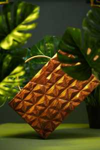 Bolso de mano con estampado de madera Royal Elephant y bolso cruzado Embragues de noche de metal - Product Image 3