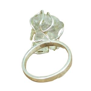 92.5 argent Sterling naturel non traité cristal Quartz brut pierre précieuse anneau incolore Satyloka Quartz bijoux en gros - Product Image 1