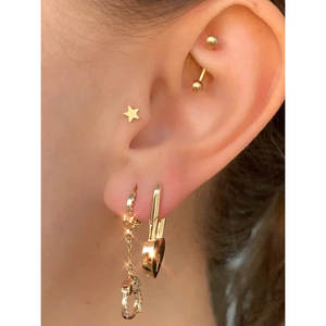 Pendientes de botón con forma de corazón y diseño de animal único, con broche de seguridad para mujeres y niñas, nueva joyería de aleación de zinc, idea de regalo. - Product Image 3