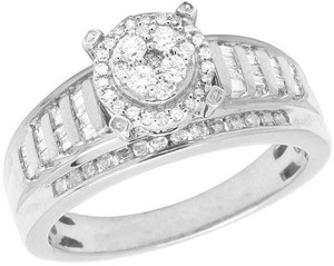 Bague de mariage en diamant rond et baguette Moissanite en argent 925 bijoux de mode pour femmes - Product Image 6