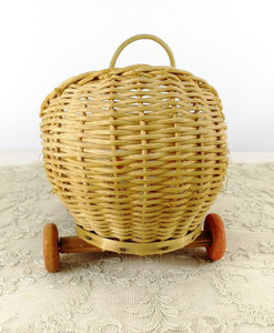 Thủ công mây wicker thiết kế mới nhất bé đồ nội thất mây búp bê <span class=keywords><strong>pram</strong></span> tàu sân bay cũng Đồ chơi kéo giỏ xách tay Xe đẩy em bé - Product Image 3
