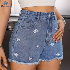 Hot Sale Stylish Women Denim Shorts Breathable <b>Washed</b> High Waist Casual Summer Plus Sizes OEM Services - Product Image 6