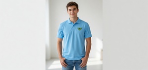 Polo Personalizado Verde Menta para Hombre, Polo de Golf Bordado, Uniforme Transpirable de Manga Corta, Ropa de Trabajo Informal de Negocios - Product Image 2