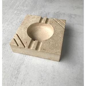 Vente tendance Porte-cigares en marbre blanc artisanal sans fumée Plateau à fumer rond en pierre moderne de luxe pour la maison, le restaurant, l'hôtel - Product Image 4