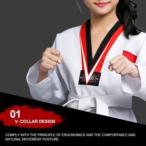 Blanc Taekwondo Uniformes Karaté Judo Taekwondo Vêtements Enfants Adulte Unisexe - Product Image 3