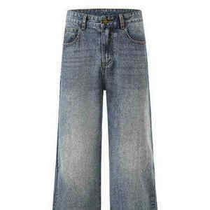 Servicio OEM: Pantalones de mezclilla para hombre, de peso pesado, lavados, de fábrica, corte ajustado, rectos, largos y transpirables - Product Image 1