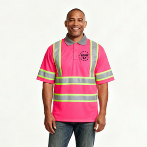 Best Selling <b>High</b> Visibility Outdoor Work Reflective Safety Hi <b>Vis</b> Solid 100% Cotton Quick Dry for <b>Shirt</b> Reflective Stripes - Product Image 5