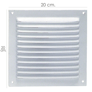 Griglia di ventilazione, a vite, 20x20 cm. Laccato Bianco - Product Image 1