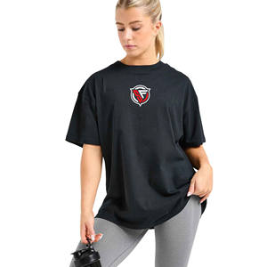 Camisetas extragrandes de algodón 100% pesado para mujer, camisetas holgadas de alta calidad, camiseta con serigrafía personalizada de 230gsm para mujer - Product Image 1
