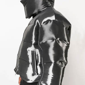 Gilet décontracté pour homme, coupe ajustée, col montant, à capuche, sans manches, en laine, coupe-vent pour l'hiver - Product Image 2