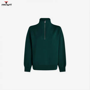 2025 alta calidad hecho a medida transpirable nuevo diseño media cremallera mujeres sudaderas hechas en Pakistán - Product Image 6