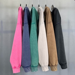 Pull brodé personnalisé lavage à l'acide à capuche 100% coton fermeture éclair designer poids lourd vintage hommes en détresse qualité Premium - Product Image 4