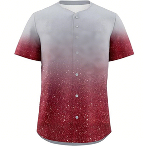 เสื้อเจอร์ซีย์เบสบอลระบายอากาศได้ดีผ้าโพลีเอสเตอร์คอวี100% พิมพ์ลายดิจิทัลโลโก้ออกแบบได้ตามต้องการใหม่ - Product Image 5