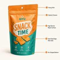Op maat gedrukte PE food grade Mylar stand-up zip pouch voor snacks, snoep, koekjes, chocolade, noten, gedroogd fruit, suiker; Doypack verpakking