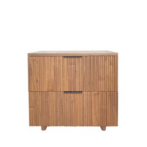 Mesa de Noche de Madera de Nogal Macizo con 2 Cajones, Mesa de Noche Moderna de Madera, Color Natural, Muebles OEM de Vietnam - Product Image 4