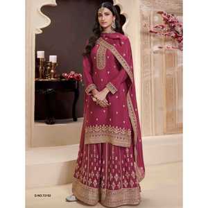 Plazo Style Hit Design Material & Detalles de tela Top Heavy Chinon & Emb multi work Tamaño 60 mangas internas Santoon - Product Image 1