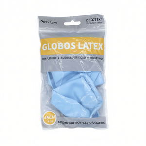 Palloncini in Lattice Decotex 45cm Blu Pastello R18 per Decorazioni Festa - Product Image 2