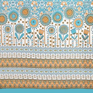 BLOCKS of INDIA 100% Sábana bajera elástica de algodón King Size (180X195 Cm) Edredón Ikat azul para camas para hoteles - Product Image 6