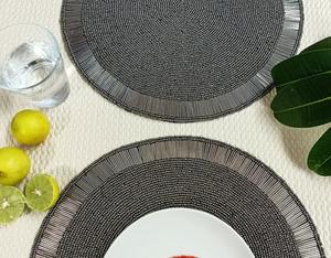 Mantel Individual de Hojas Bordadas con Cuentas Multicolores de Lujo Inspirado en el Otoño, Hecho a Mano, Ecológico, Personalizable para Bodas, Tradicional - Product Image 6