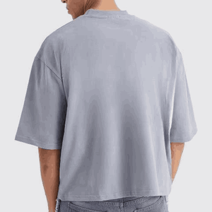 Custom Heavyweight 270gsm Over Sized Cotton Boxy Fit Drop Shoulder <b>Tshirt</b> Cropped Boxy 100% Cotton T Shirt Men - Product Image 3