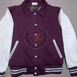 custom cotton polyester <b>fleece</b> varsity baseball <b>jacket</b> warm winter letterman sports team apparel with embroidery patches - Product Image 1