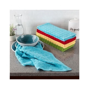 Rayures brodées bio 100% coton lin pas cher nettoyage personnalisé GOTS certificat nettoyage Kitcghen Golf serviettes de couleur unie - Product Image 3