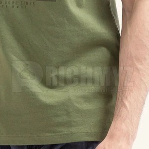 T-shirts pour hommes RICHMYZ à manches courtes, de haute qualité, à prix avantageux, en vente, couleur vert olive, design personnalisé - Product Image 6