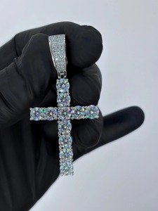 Bijoux Vidhi Lettre personnalisée Design 925 Sterling Silver VVS Moissanite Diamond LGD Pendant Rhodium Plated Vintage Hip Hop Style - Product Image 5