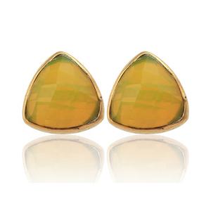 เครื่องประดับพลอยคาลซิโดนีสีเหลืองที่มีค่าต่างหูเม็ดเล็กๆต่างหูรูปทรงคลาสสิกล้านล้านต่างหูคอลเลกชันใหม่ต่างหู - Product Image 1