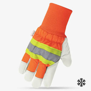 Gants de sécurité isolés en cuir de vachette SG-3051 de haute qualité SkatIQ poignet en tricot fonction antidérapante haute visibilité - Product Image 2