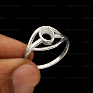 Plata de Ley 925 de la mejor calidad, sólido, 6x8mm, ovalado, semimontaje, bisel en blanco, anillo de ajuste, accesorios de joyería, componentes para piedras preciosas - Product Image 5