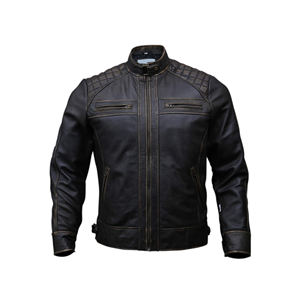 Veste en cuir élégante de haute qualité pour hommes nouveau design décontracté avec tissu en toile enduite de haute qualité pour la vente en ligne - Product Image 3