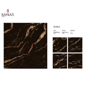 Azulejos de porcelana de cerámica esmaltada de mármol de diseño moderno de alta calidad de 5mm de espesor para piso interior en la sala de estar - Product Image 3