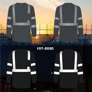 Camiseta de seguridad de manga larga personalizada Hi Vis para construcción y uso industrial Camiseta DE SEGURIDAD reflectante de manga larga transpirable - Product Image 3