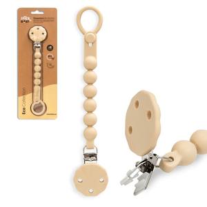 Soporte de Silicona para Chupete con Cadena, Color Arena Amarillo, para Bebés de 0 a 12 Meses - Product Image 1