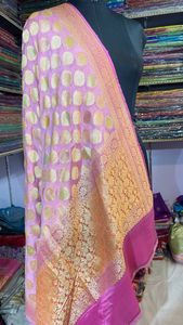 Custom Made Brocade Silk Scarves Made From Pure Silk Fabrics with Gold Borders Ideal for Dyeing and Printing Suitable for Resale - Product Image 2