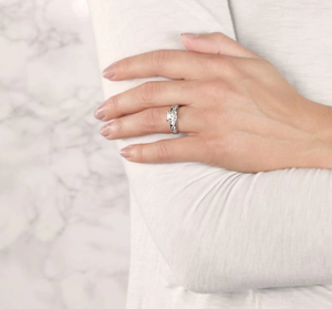 Princess Cut Moissanite Sterling Silver Engagement <b>Ring</b> with Channel Set for Wedding Party Anniversary - Product Image 4