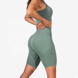 100% algodón puro artículo de tendencia conjuntos de mujer chándal conjunto de dos piezas pantalones cortos Jogger Crop Top ropa de mujer MOQ bajo - Product Image 5