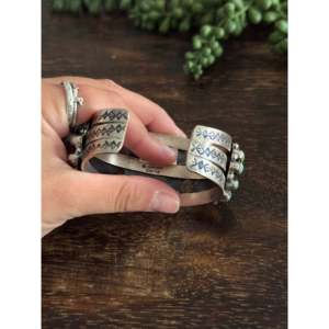 Bobby Johnson Kingman Fashion <b>Cuff</b> <b>Bracelet</b> Turquoise & Sterling <b>Silver</b> Cluster Design - Product Image 5