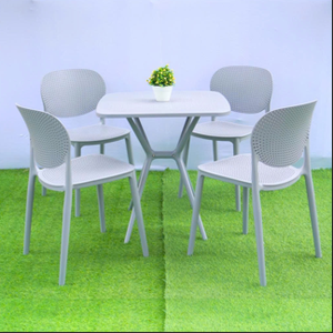 Chaise grise TM01 et table MN04 - Un moyen simple de décorer votre jardin - Product Image 3