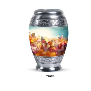 Venta caliente recuerdo de aluminio hermosa mariposa cremación urna para adultos para cenizas humanas con bolsa de terciopelo gratis - Product Image 4