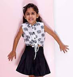 Falda Plisada de Estilo Activo para Niñas, Diseño Nuevo MOMO, en Oferta, Ecológica, de Gasa Estampada, con Botones al Frente, Corte en A, Mini - Product Image 5