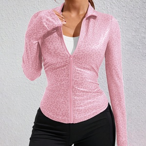 Women's Cottony-Soft 4-Way Stretch Zip-up Slim Fit <b>Workout</b> Athletic <b>Jacket</b> Lightweight Running Seamless Plus Size Yoga <b>Jacket</b> - Product Image 1