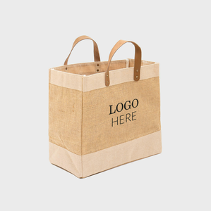 Nouveau Grand Sac Fourre-tout Imperméable 2026 en Jute et Chanvre Bio Recyclé avec Poignées en Cuir pour Vin, Plage et Shopping – Vente en Gros - Product Image 3