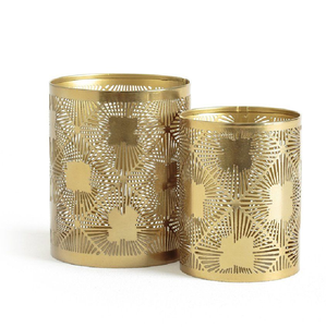 Un bougeoir élégant en bronze brossé au design cylindrique évasé au prix de gros - Product Image 4