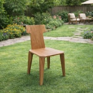 Chaise de salle à manger moderne en bois de monkey pod ou de suar massif, dossier en forme de T, construction solide, design élégant, pour la maison, l'hôtel, le restaurant, le café - Product Image 1