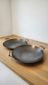 Dorello Heavy <b>Cast</b> Iron Saj <b>Pan</b> Traditional Turkish Griddle for Camping Outdoor Cooking BBQ & Stove Use 2 Pack - Product Image 3