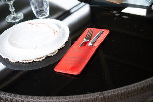 Porte-Couverts Pliable de Luxe en Cuir Véritable Écologique Fait Main pour Restaurant Organisateur de Couverts Rustique LCH-0047 - Product Image 6